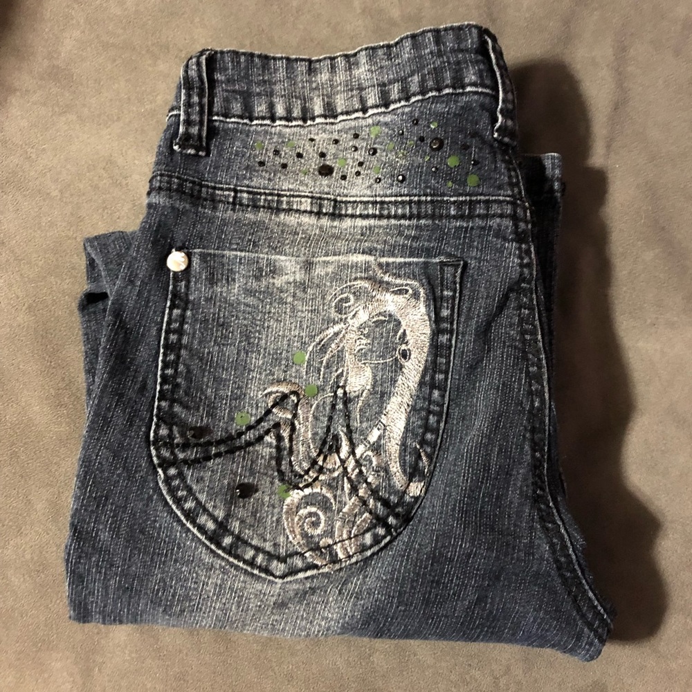 Girls Makaveli Black Embellished Jeans